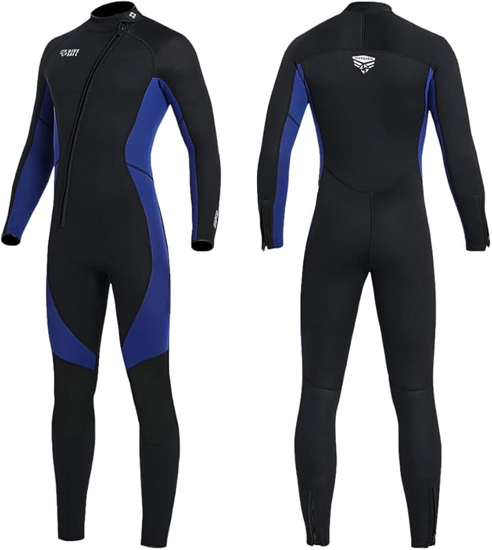 Wet Suits for Women Men Full Body 3MM Neoprene Wetsuit Diving Suit in Cold Water, Long Sleeves Front Zip Scuba Wetsuits One Piece Thermal Swimsuit for Surfing Snorkeling Kayaking Swimming Canoeing