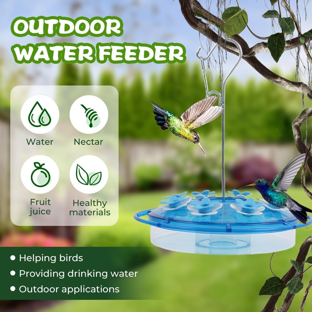 Hummingbird Feeder, 2025 New Proof Leak-Proof Cleaning Brushes Nectar Easy Clean Fill Bird Feeder for Garden Red Decor, Including Hanging Hook, Feeding Port Bird Easy Filling/Cleaning (Red)