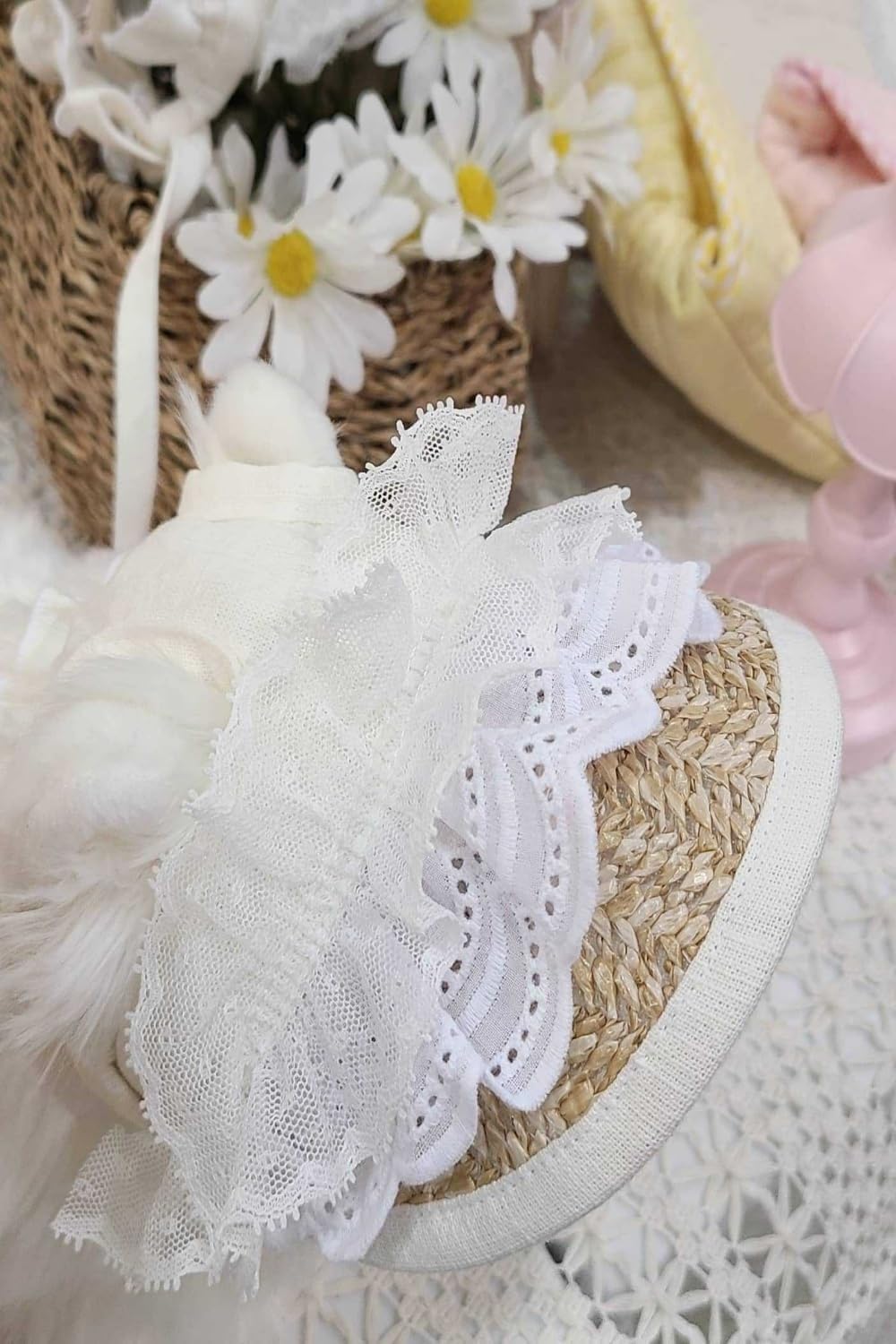 YFFSFDC Dog Cat Hat Summer ペット WheatわらHat SunburnけStopめHat Dog サンバイザー コスプレUV protection ドックウェア Sea おoutかけ Take a walk (S)