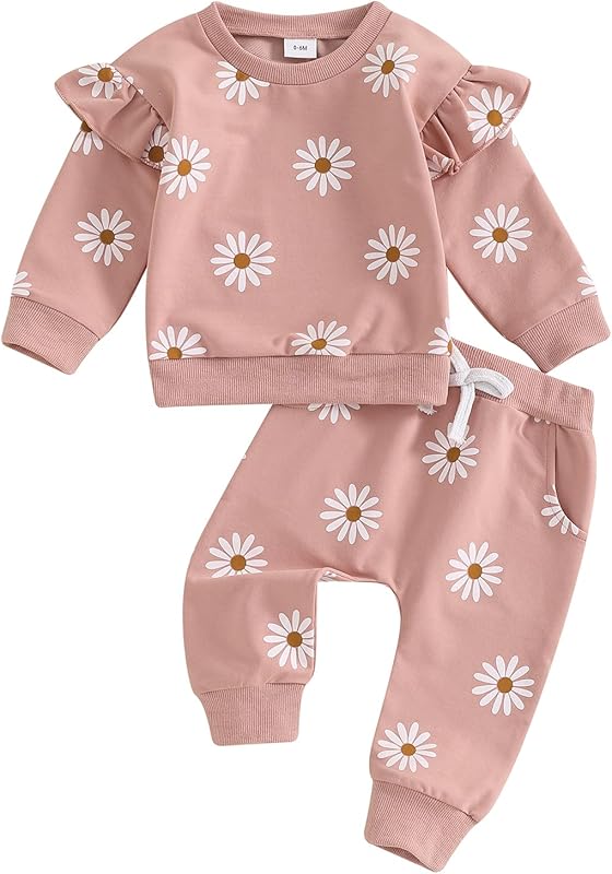 Newborn Infant Baby Girl Clothes Set Sweatshirts Tops Pants Toddler Girl Outfits Gifts 3 6 9 12 18 24 Months