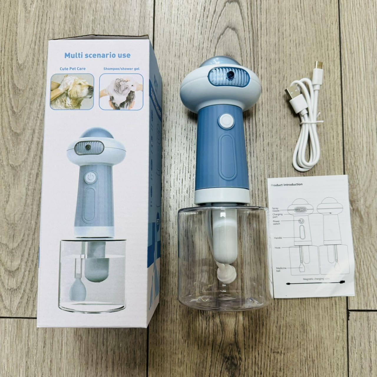 【2025New Arrival】Dog シャンプー BubbleてDevice ペットUse IPX7Waterproof ソープディスペンサー 【IPX7Waterproof Automatic foaming】Type-C Rechargeable Dog/Cat friendly Low Noise Design [400ml Large Capacity+ScaleりPayき シャンプーCan be saved] おBath/バスSupplies Low noise level efficien