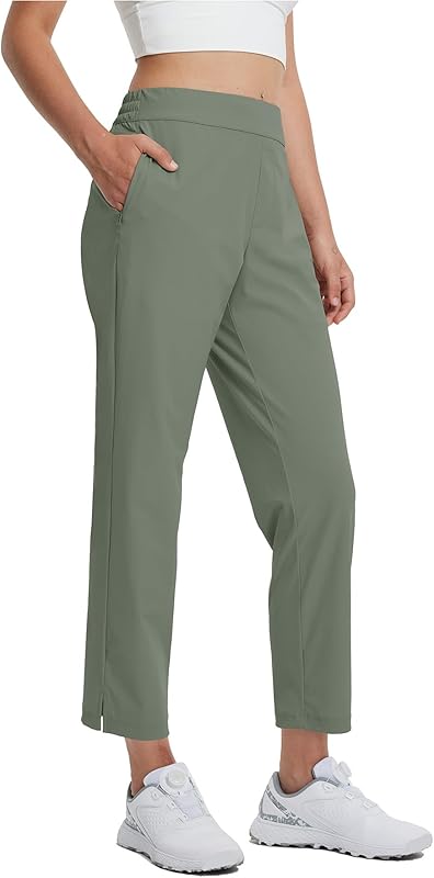 M MAELREG Women's Golf Pants with Zip Pockets 7/8 Ankle Stretch Lightweight Sweatpants for Athletic Hiking Travel Work Lounge