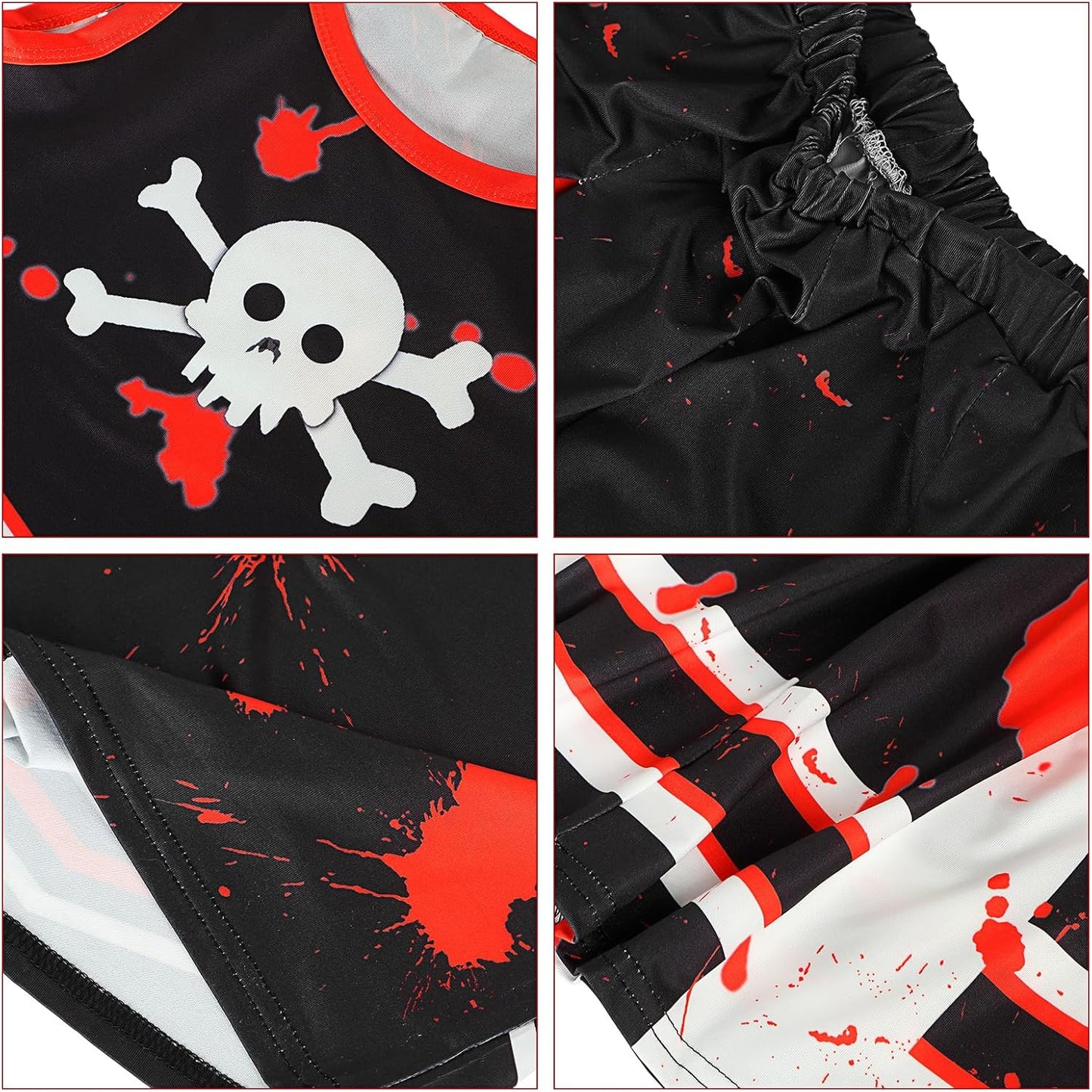 Liitrsh Cheerleader Costume Girls Cheerleading Halloween Cosplay Scary Outfit Bloody Dress Accessories for Party