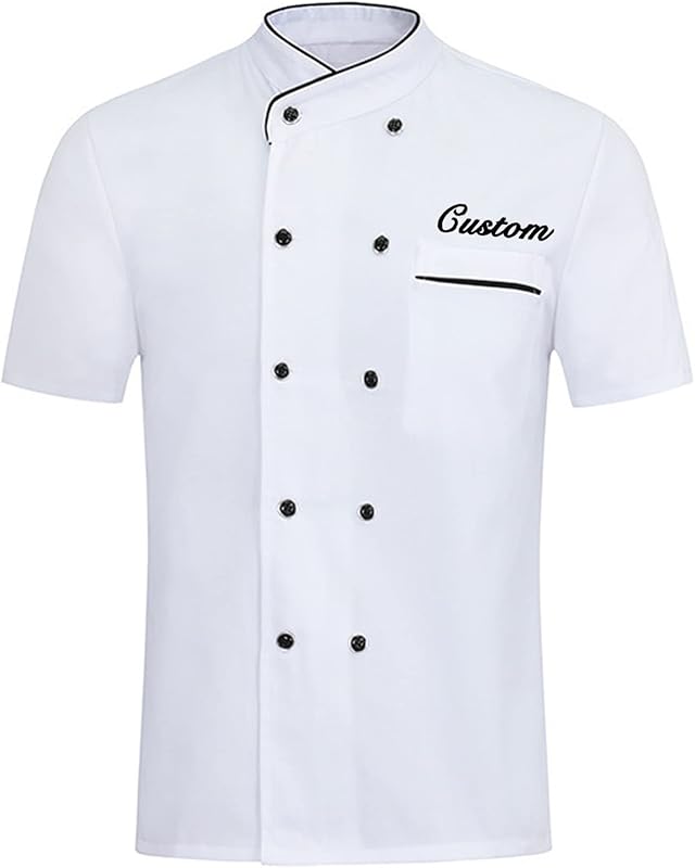 Personalized Chef Jacket Custom Embroidered Chef Coat for Men Women Short Sleeve Uniform Shirt for Restaurant Hotel