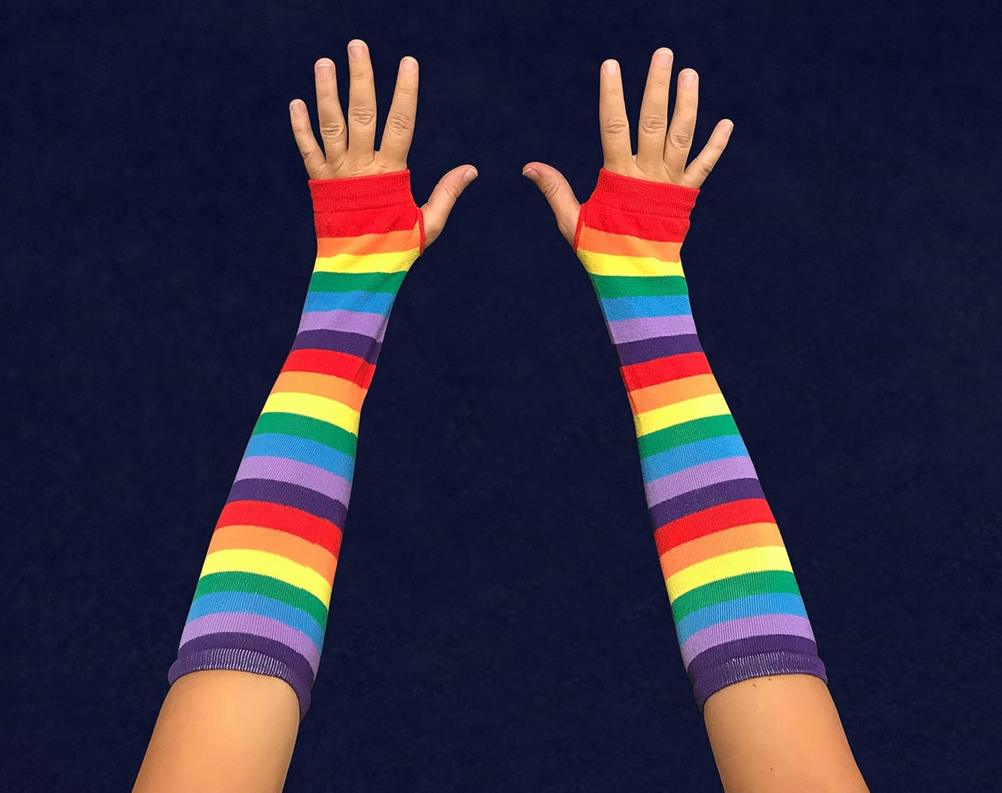 Rainbow Pride Fingerless Elbow Length Gloves