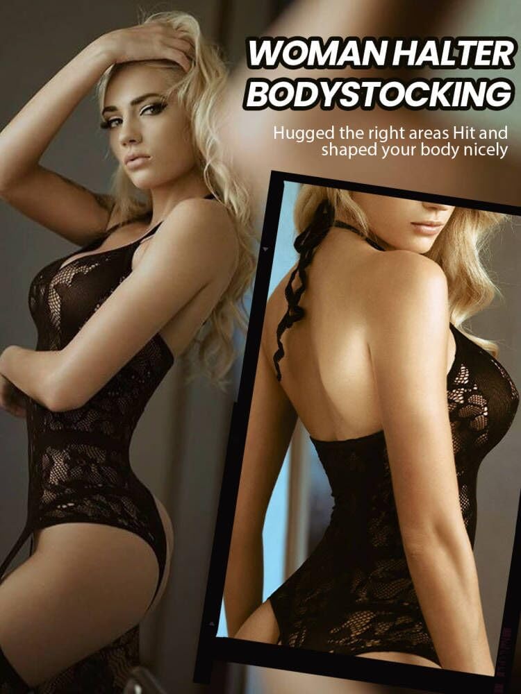 Buitifo Womens Fishnet Bodystocking Plus Size Crotchless Bodysuit Sexy Tights Nightwear Chemise Lingerie