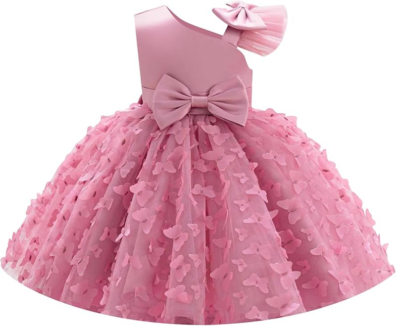 Toddler Baby Girl Butterfly Tutu Dress Bowknot Princess Flower Girl Wedding Pageant Birthday Party Dresses