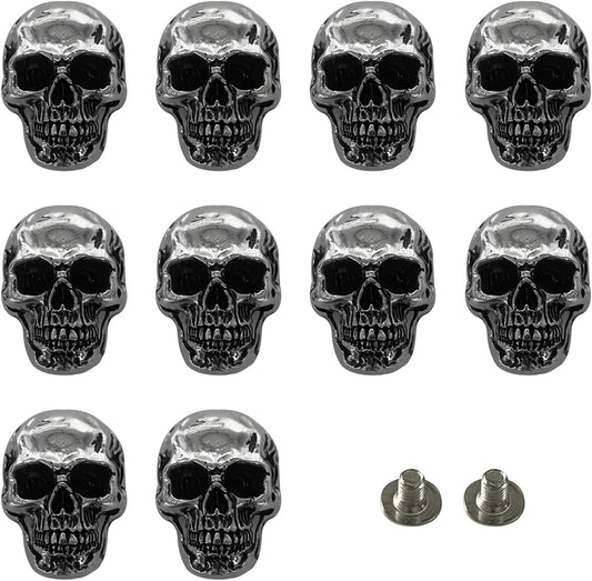 10 Pcs Skull Stud DIY Rivet Conchos for Leather Large Head Decorative Buckle for DIY Craft Making