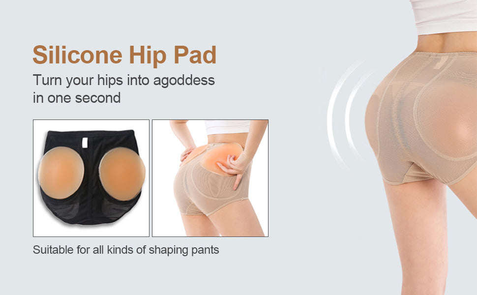 Silicone Butt Pads, Hip Pads for Women Shapewear – Hip Enhancer Pad & Fake Buttock Lifter Thick Peach
