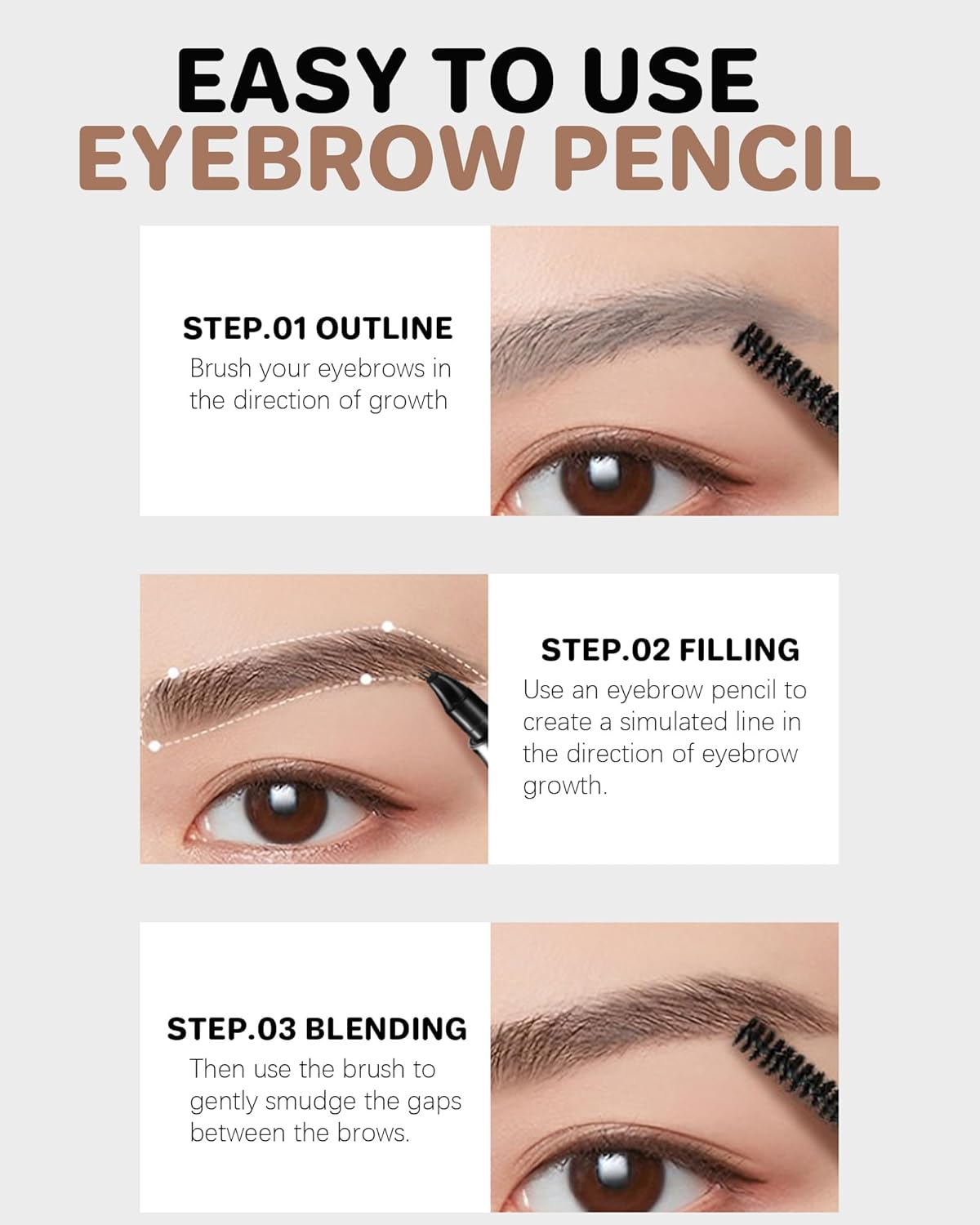 Microblading Eyebrow Pencil,Eyebrow Pen with an Upgrade Micro-Fork Tip Applicator,Eyebrow Pencil Magic 2-in-1 Eye Brow Pencils for Women to Effortlessly Create Hair Like Natural Brows - Dark Brown