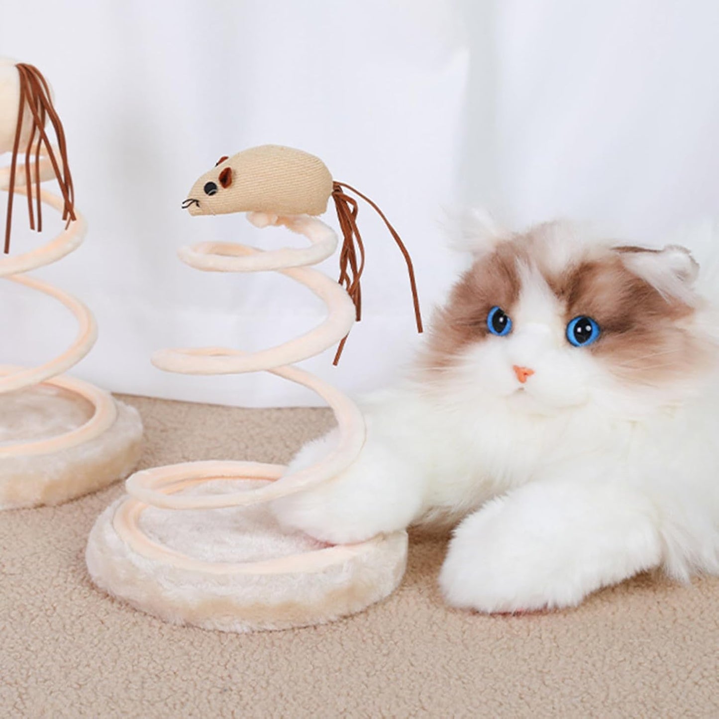 Generisch Katzen Spiralfeder Spielzeug | Interaktives Bewegungsspielzeug Für Katzen | Bereicherung Mit Mäusespielzeug Für Alle Rassen & Größen Katzenkinder Langeweile Reduzieren