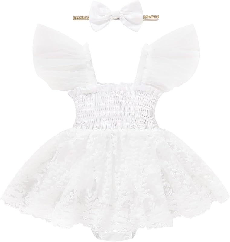 Baby Girl Clothes Infant Tulle Romper Ruffe Sleeveless Bodysuit Baby Girl Outfits Infant Girl Dress 0-18M