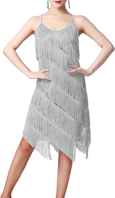 ECDAHICC Women’s Dresses Flapper Dresses 20s Gatsby with All-Over Fringe Mini Dresses
