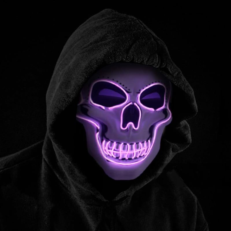 OceanWings Halloween Mask LED Light up Costumes Scary Mask for Party Supplies Favor