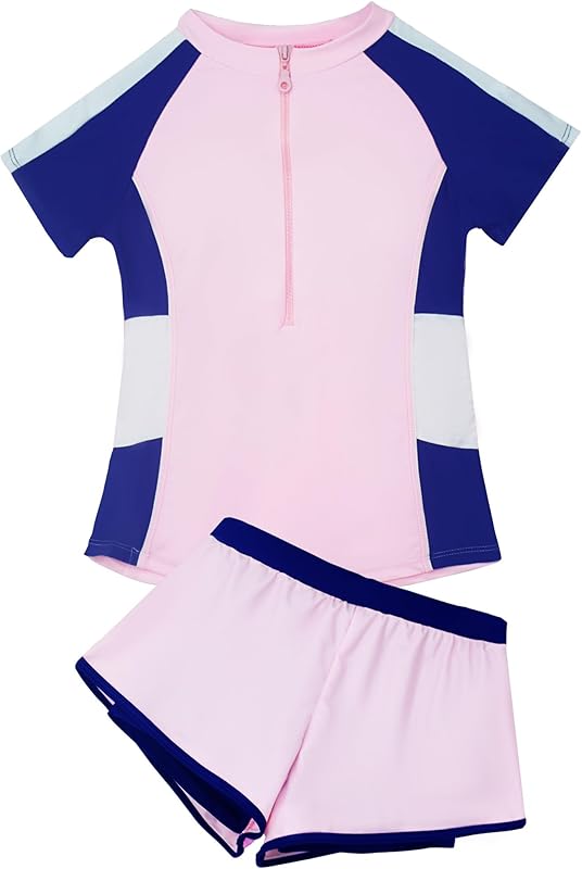 Happy Cherry Girls Rash Guard Swimsuit Modest Swim Set UPF 50 Bathing Suit Beach Swimwear 6-16 Years