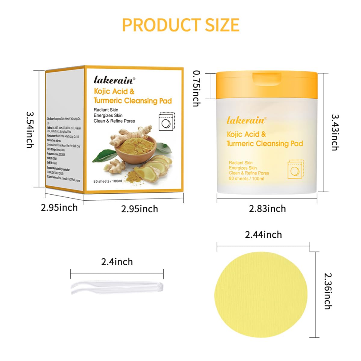 Turmeric Cleansing Pads 80 Counts, Turmeric Face Scrub Pads Exfoliating Face for deep cleansing Balance Skin Oil