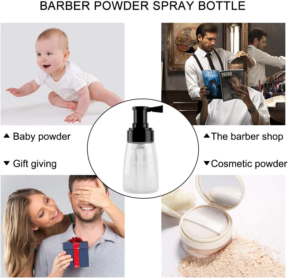 2 Pieces Barber Powder Spray Bottle, Empty Powder Travel Cosmetics Blower, Refillable Hair Fiber Applicator for Hair Salon, Home, Beauty (140ml+140ml)