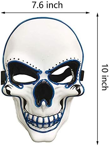 OceanWings Halloween Mask LED Light up Costumes Scary Mask for Party Supplies Favor