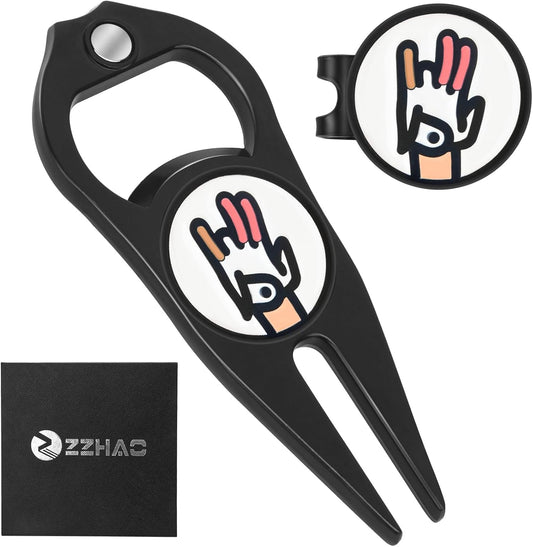 ZZHAO Golf Divot Tool and Golf Ball Marker, Divot Repair Tool，Golf Accessories for Men, Funny Gifts for Men, Tools for Men