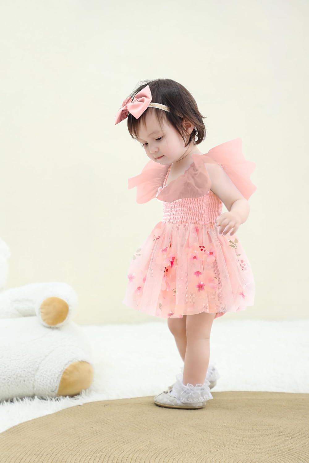 Baby Girl Clothes Infant Tulle Romper Ruffe Sleeveless Bodysuit Baby Girl Outfits Infant Girl Dress 0-18M