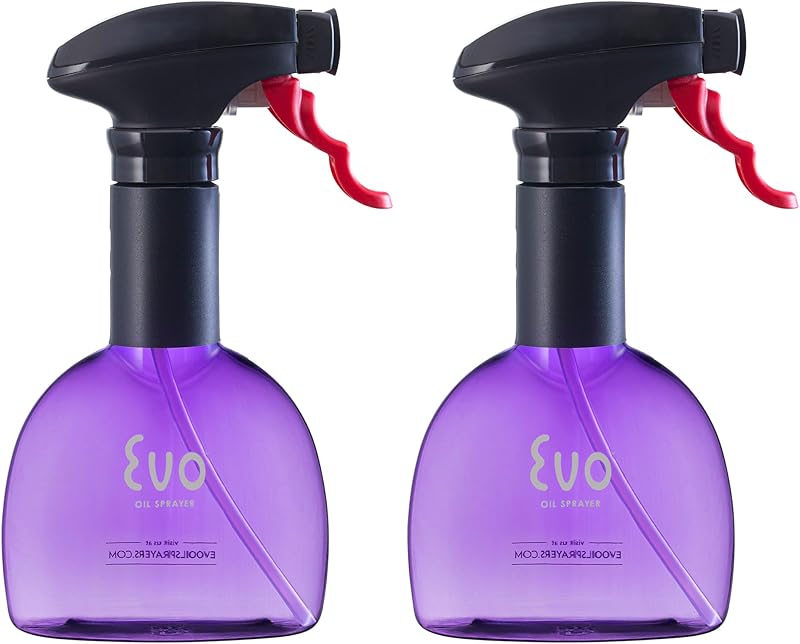 Evo Oil Sprayer Minis, Non-Aerosol for Olive, Cooking Oils, and Vinegars, 8-Ounce Capacity, 1 Each Yellow and Green