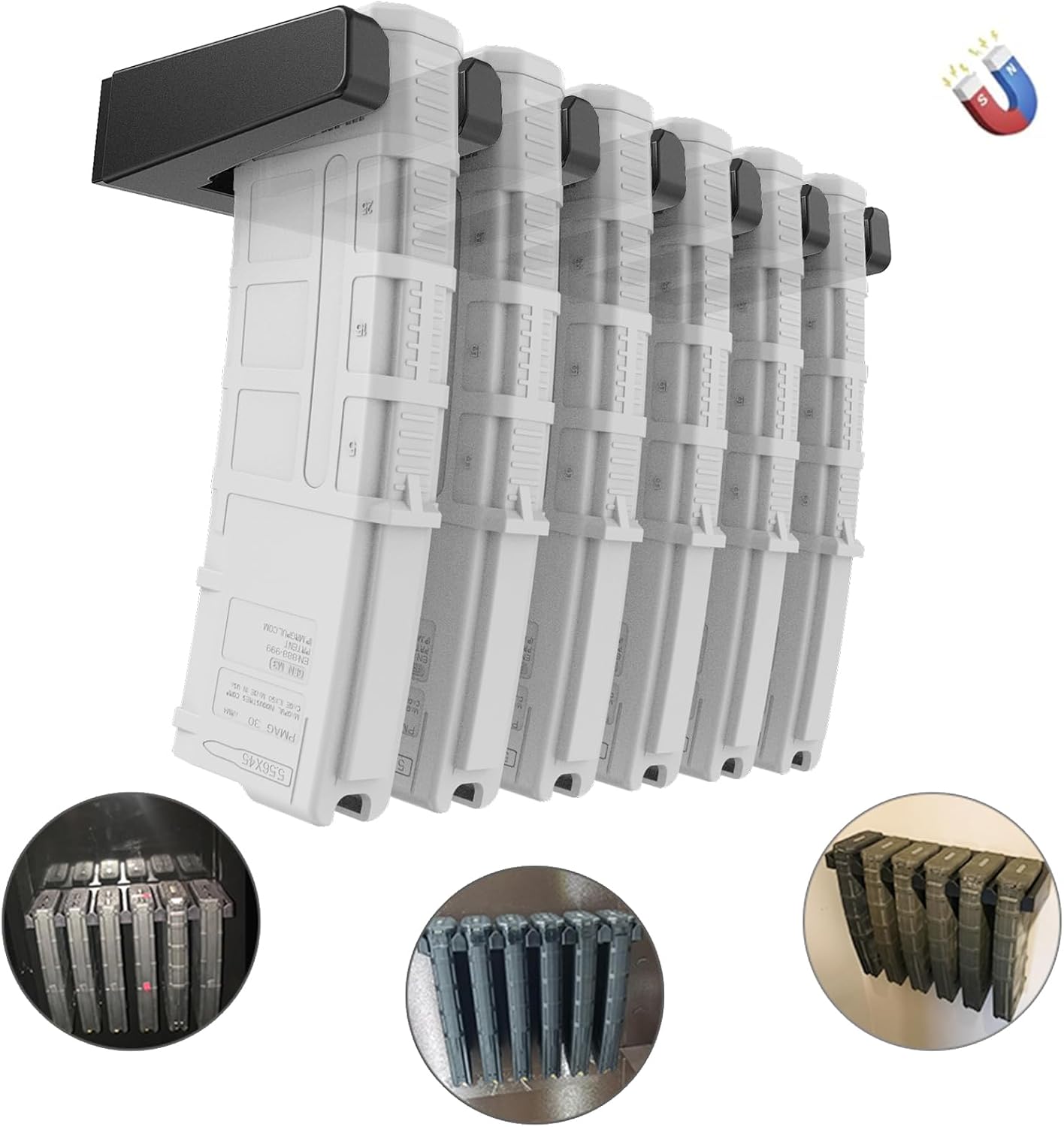 PMAG Wall Mount,AR Mag Holder, Mag Storage Rack for Amend 2, Hexmags, MFTmags,Magazine Display for PMAG 30 Round 5.56 223