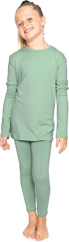 STRETCH IS COMFORT Oh So Soft Youth Girls Long Sleeve Crew and Leggings Set, Includes Top and Bottom