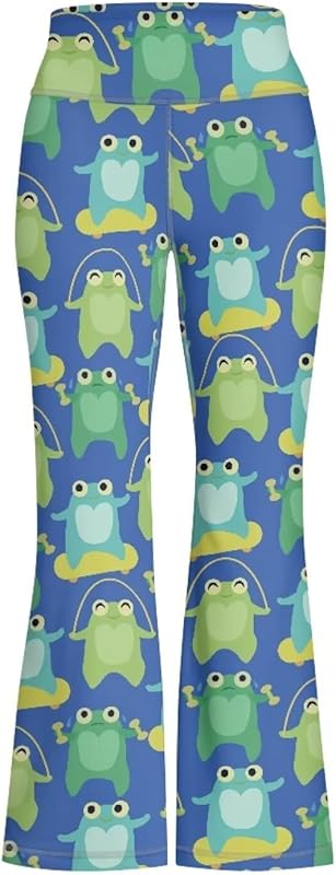 Girls' Athletic Leggings Bell Bottoms Kids Dance Running Yoga Pants High Waisted Workout Active Dance Tights