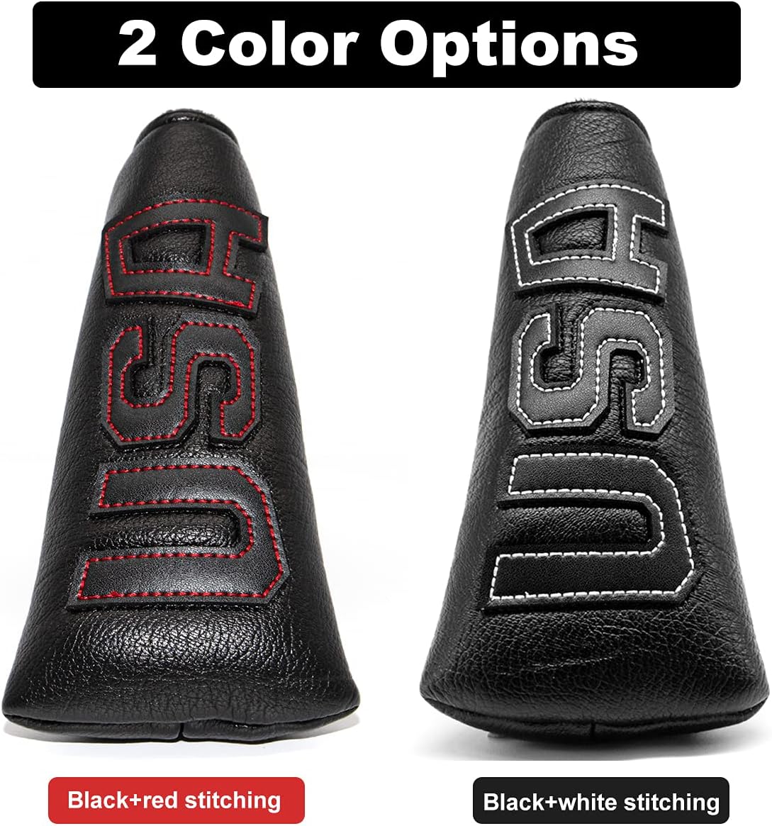 Barudan Golf Black Putter Headcover Covers Cover for Blade Style Putters, Magnetic USA Flag Blade Putter Headcovers with Magnet for Men