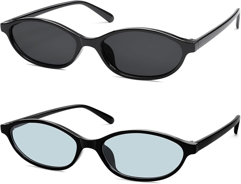 Retro Oval Cat Eye Sunglasses for Women Y2k Trendy Narrow Sunnies Designer Sun Glasses AR82253