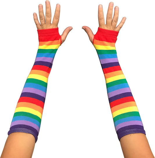 Rainbow Pride Fingerless Elbow Length Gloves