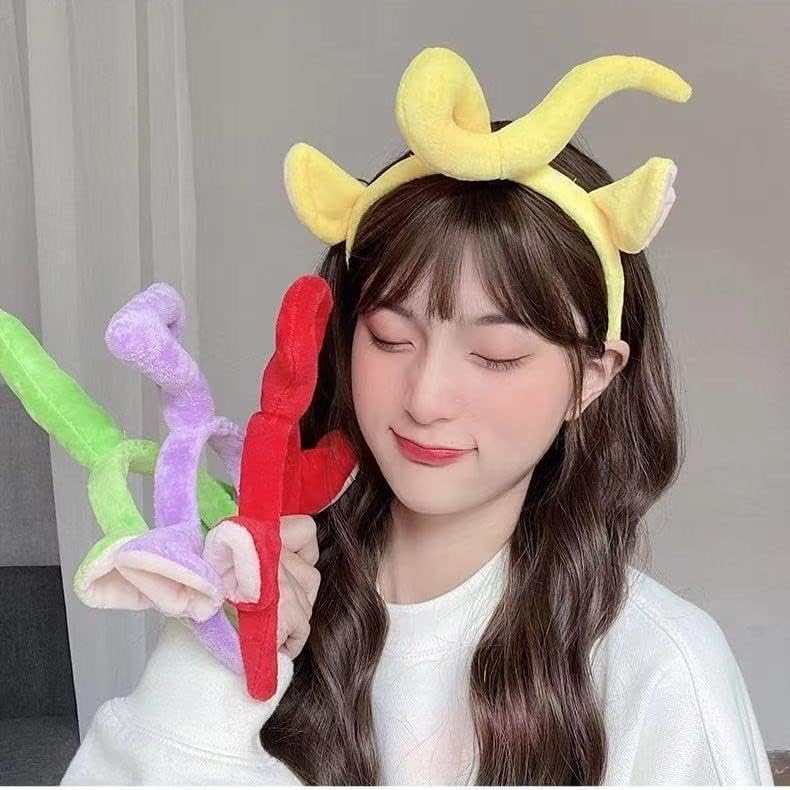 Womens Headbands Ears Fashion Headwear Yellow Hairband Hair Costume Accessories for Adult Halloween Cosplay Party Decorations