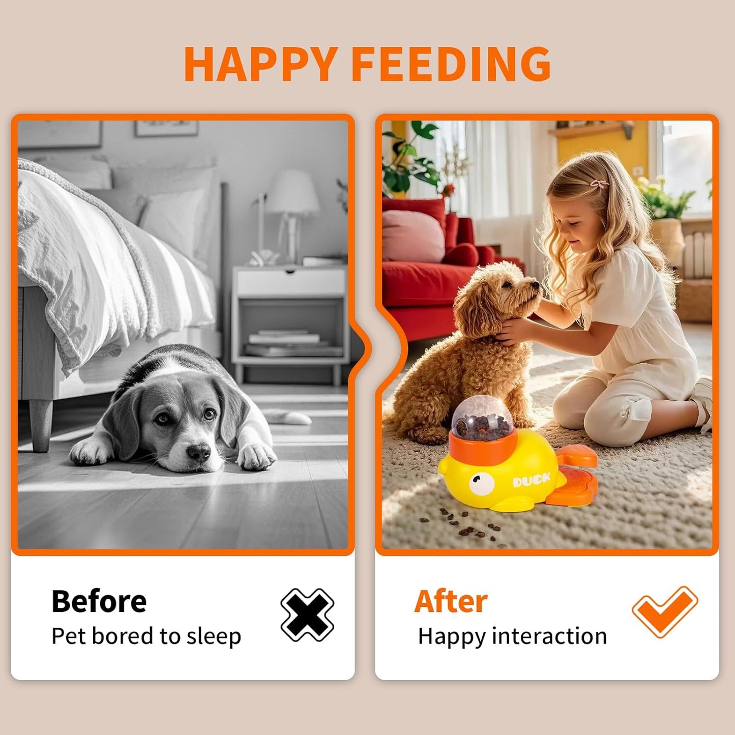 2-in-1 Interactive Dog Puzzle Toy, Slow Feeder, Safe and Durable Dog Food Treat Feeding Dispenser for Small & Medium Dogs, Promotes IQ Training and Entertainment Reduces Bloating Anti-Gulping