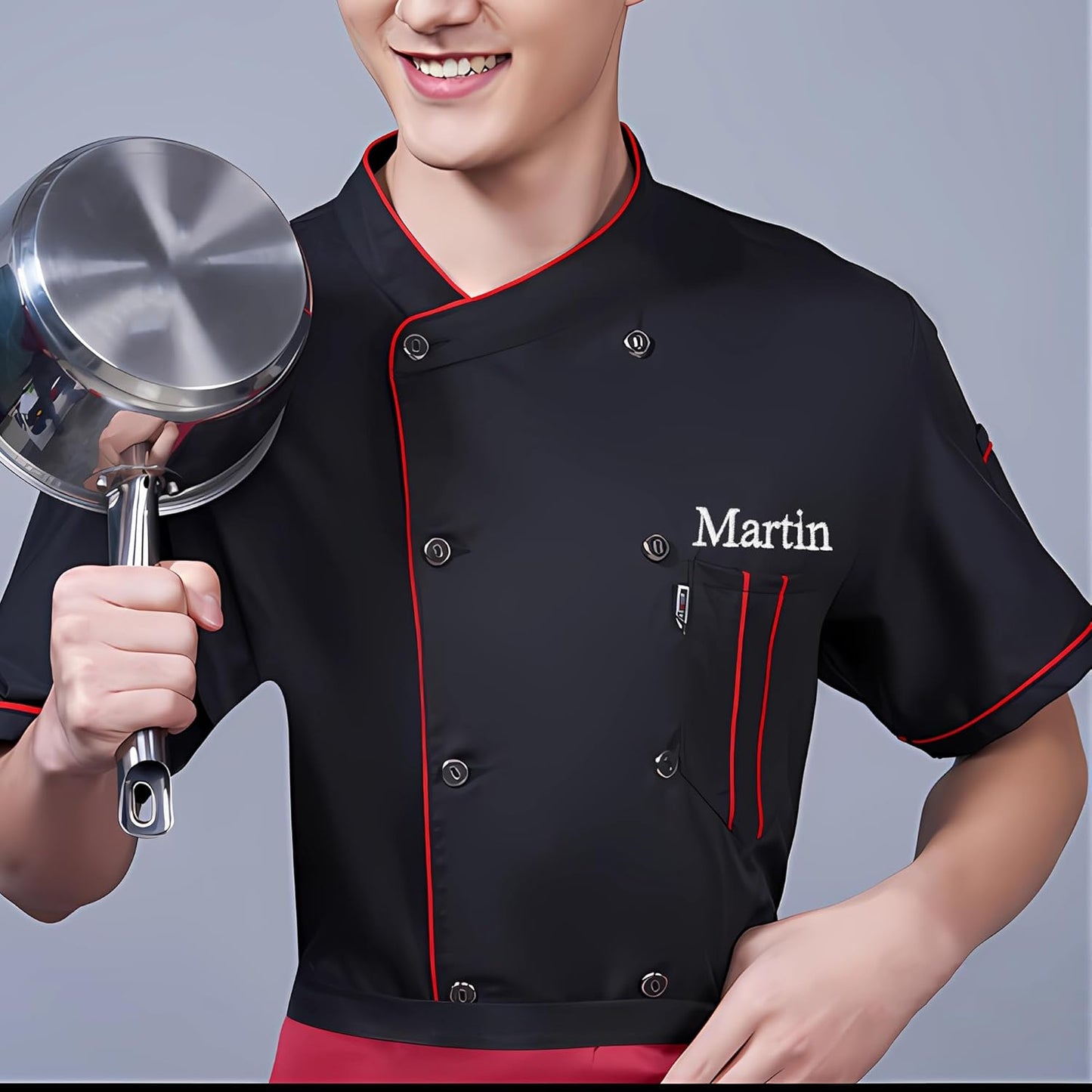 Personalized Chef Jacket Custom Embroidered Chef Coat for Men Women Short Sleeve Uniform Shirt for Restaurant Hotel