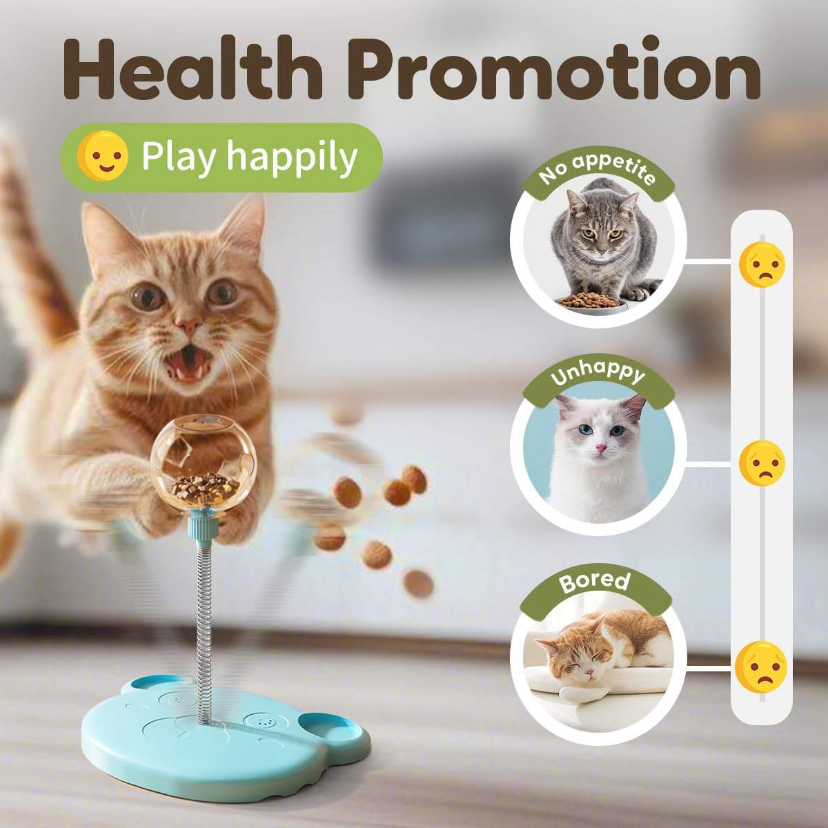 Pet Toy Treat Dispenser, 2025 New Interactive Pet Toy, Treat Dispensing Dog Toys, Treat Dispensing Ball for Indoor Dog and Cat (Blue1-1pcs)