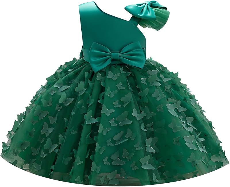 Toddler Baby Girl Butterfly Tutu Dress Bowknot Princess Flower Girl Wedding Pageant Birthday Party Dresses
