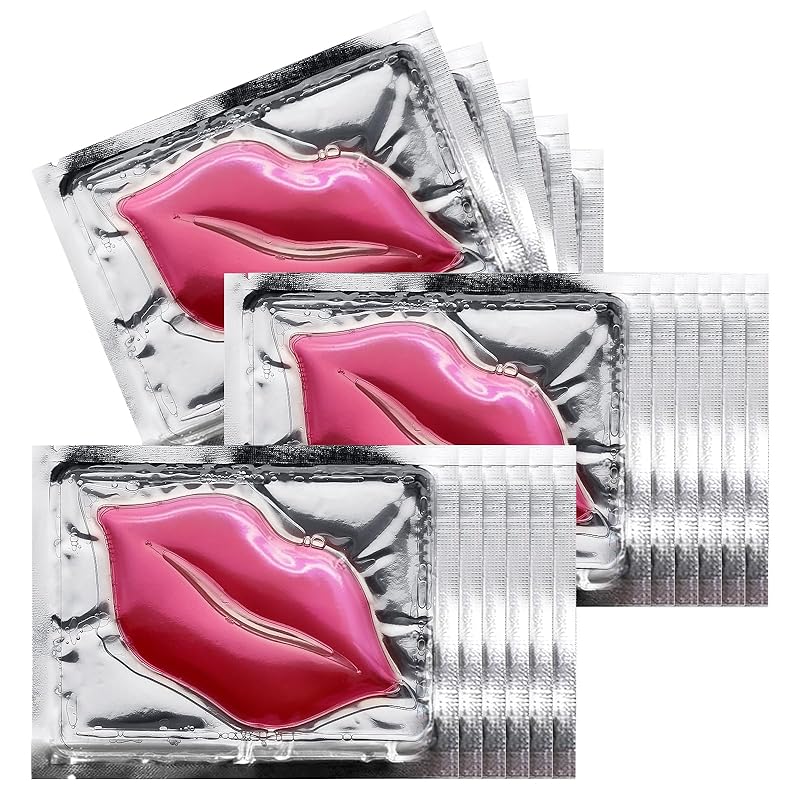 30 pieces of Moisturizing Collagen Crystal Lip Mask - Anti-Ageing & Anti Chapped, Reduce lip Wrinkles, Fade Lip Color, Make Skin Smooth (Rose)