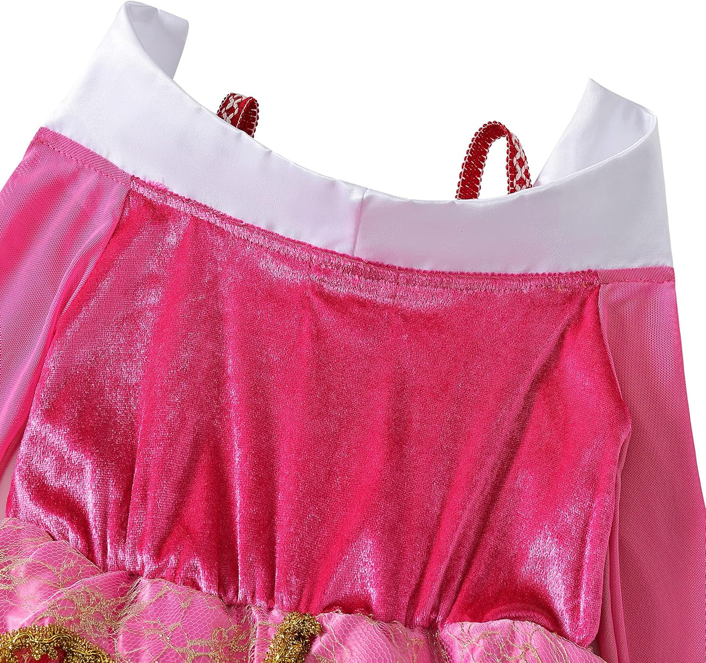 Girls Princess Costume Dresses Pink Princess Dress Up Clothes with Accessories for Halloween Cosplay Carnival Party