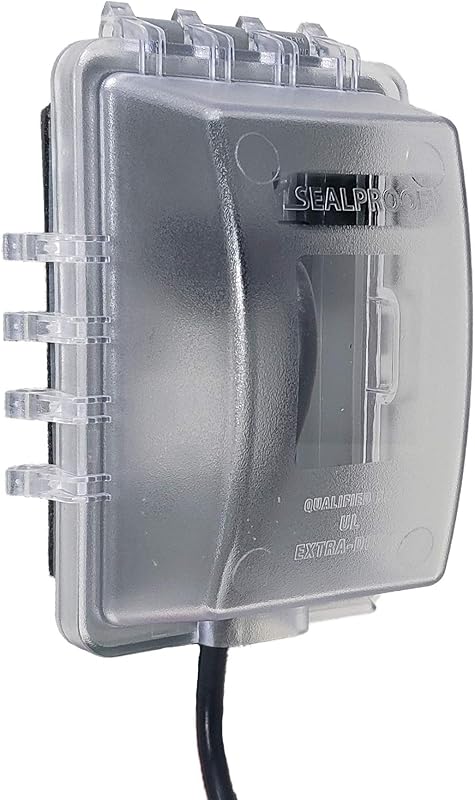 Sealproof 1-Gang Weatherproof In Use Outlet Cover | Horizontal/Vertical Outdoor Plug and Receptacle Protector, Lockable Bubble Cover, UL Extra Duty Compliant, 18 Configurations