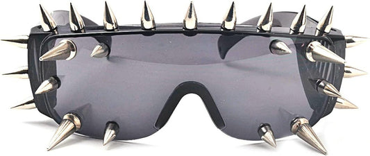 mincl/Punk Rocker Large Shield Spike Fashion Novelty Club Sunglasses