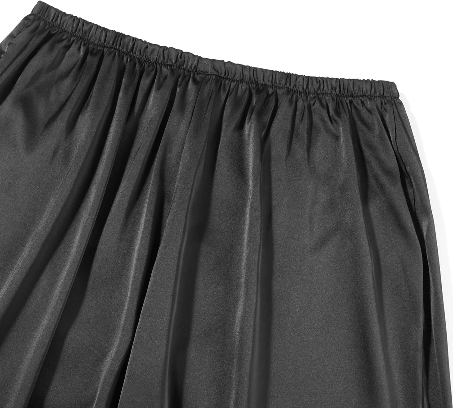 Gaono Women's Silk Pettipants Slip Ankle Length Snip-it Pant Liner Satin Culotte Slip Elastic Waistband Lace Sleep Pants