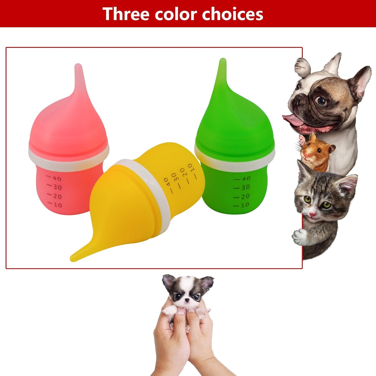 Pet Feeding Bottle for Puppies and Kittens,40ml Pink