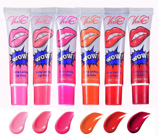 6 Colors VeniCare Lip Stain Lip Gloss Tattoo Magic Color Peel Off Mask Tint Long Lasting Waterproof