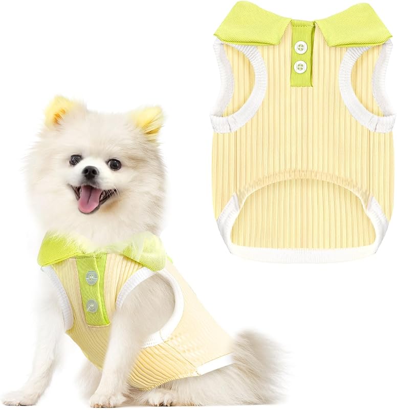 Dog Tshirts for Small Dogs Polo Shirt Stretchy Dog T Shirt Breathable Dogs Cooling Vest Sweatshirts Girl Boy Puppy Dachshund French Bulldog Frenchie Chihuahua Pet Clothes