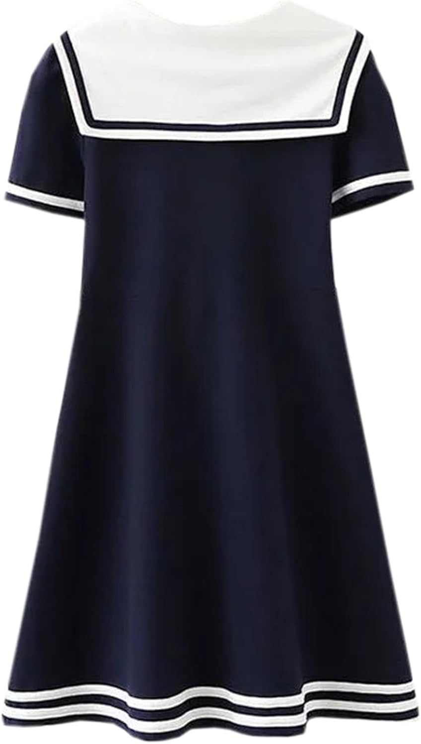 SANGTREE Girls Nautical Sailor Dresses School Uniform Casual Dress, 3-14 Years