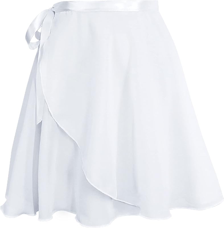 Phoeswan Dance Skirts for Girls (S/L) & Women (XL), Ballet Chiffon Wrap Skirt with Ties