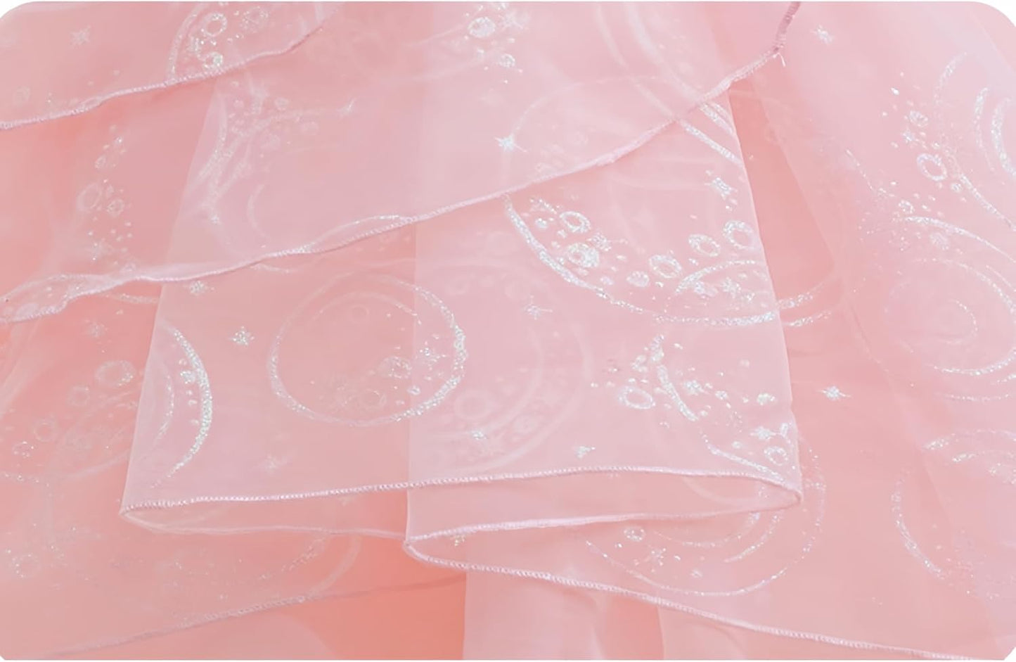 Wicked Glinda Costume for Girls Witch Pink Sequins Tulle Dress Up