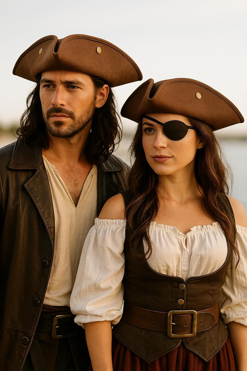 Nicky Bigs Novelties - Colonial Tricorn Pirate Hat - Adult Women and Mens Pirate Hat - Pirate Costume Accessory Colonial Hat