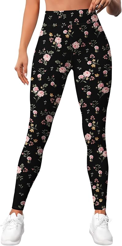 Leggings for Women Workout Funny Printed Gym Athletic Womens Yoga Pants Camo Print Legging Camouflage Floral Tropical Pants