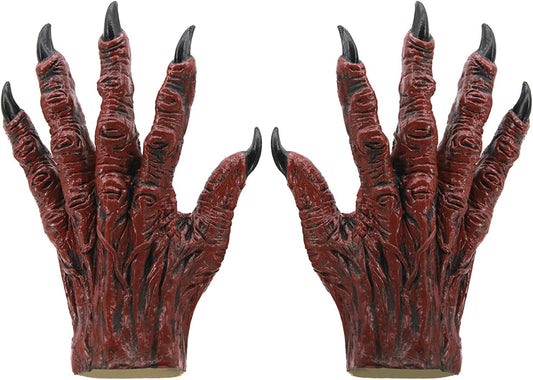 Scary Monster Mask Glove Set Halloween Costume Hat Paw Gloves Cosplay Supply
